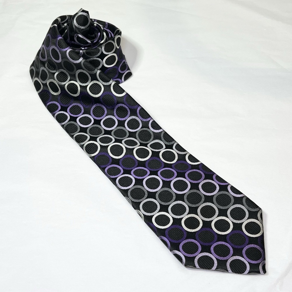 MICHAEL KORS Men's 100% Polyester Tie Purple‎ Geometric ~ NEW MSRP: $69.50